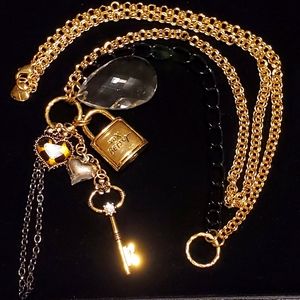Gold BETSEY JOHNSON charm necklace